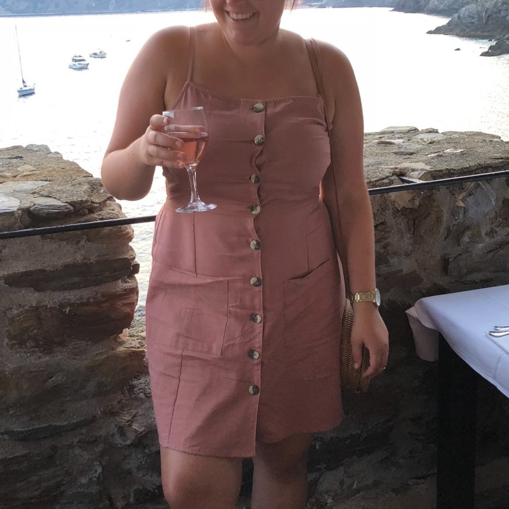 Linen inspired button down dress